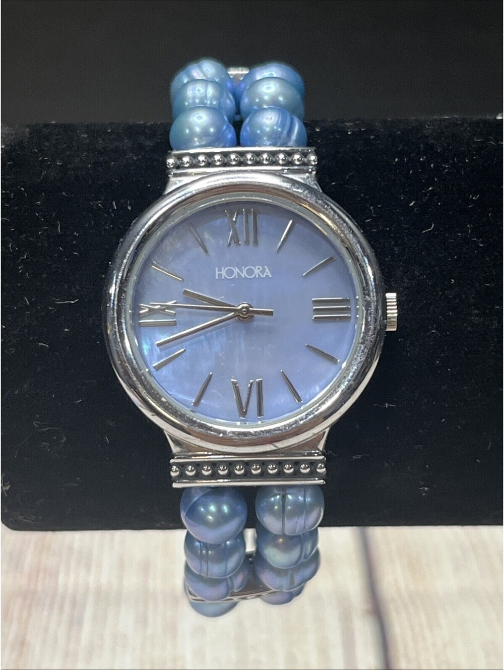 Honora Woman’s Wrist Watch Blue Beaded Band (un tested)(E)